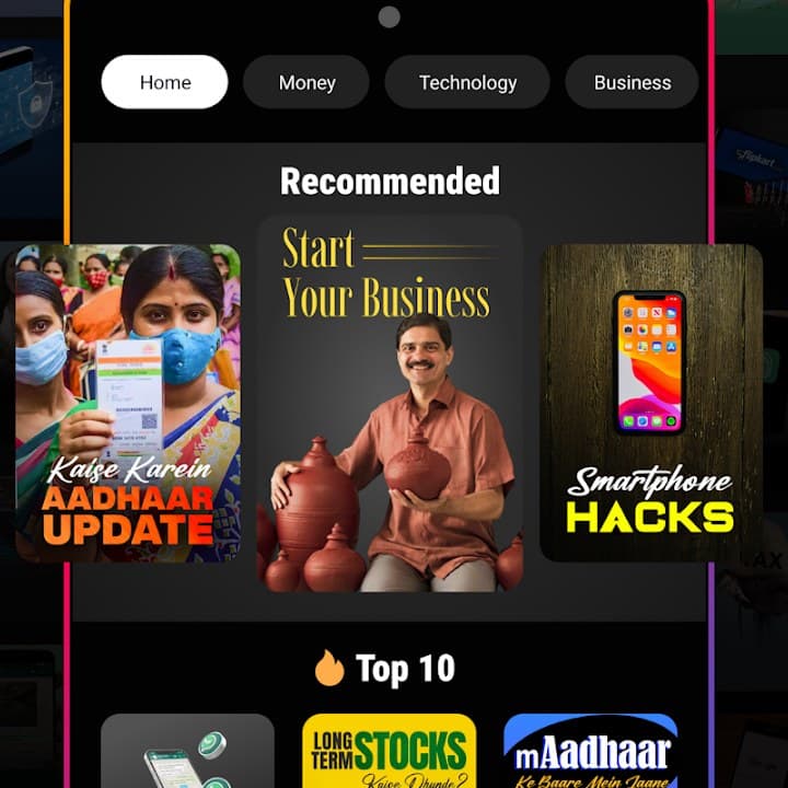 Seekho app home screen with recommended courses